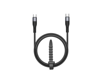 Techancy TB1794 USB-C to USB-C Cable, 60W PD, Fast Charging, Data Transfer, 2m, Aluminum, TPE, Black