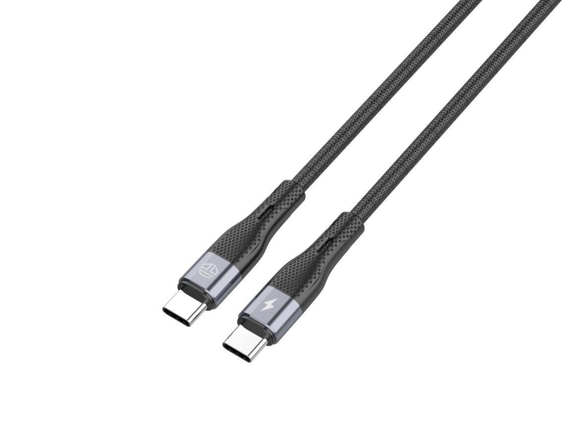 Cabo USB-C para USB-C Techancy TB1794, 60W PD, Carregamento Rapido, Transferencia de Dados, 2m, Alum