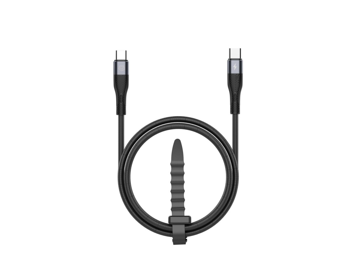 Cabo USB-C para USB-C Techancy TB1794, 60W PD, Carregamento Rapido, Transferencia de Dados, 2m, Alum