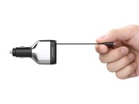 Techancy TC6516 Car Cigarette Lighter Charger, 84W PD, 3 Ports, 80cm Retractable USB-C Cable, USB-A, Techancy TC6516 Car Cigarette Lighter Charger, 84W PD, 3 Ports, 80cm Retractable USB-C Cable, USB-A,