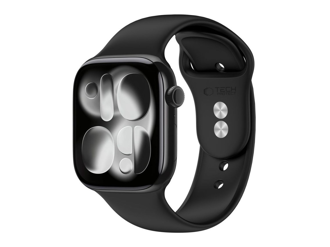 Pulseira de silicone Tech-Protect para Apple Watch 44/45/46/49 mm - Preta