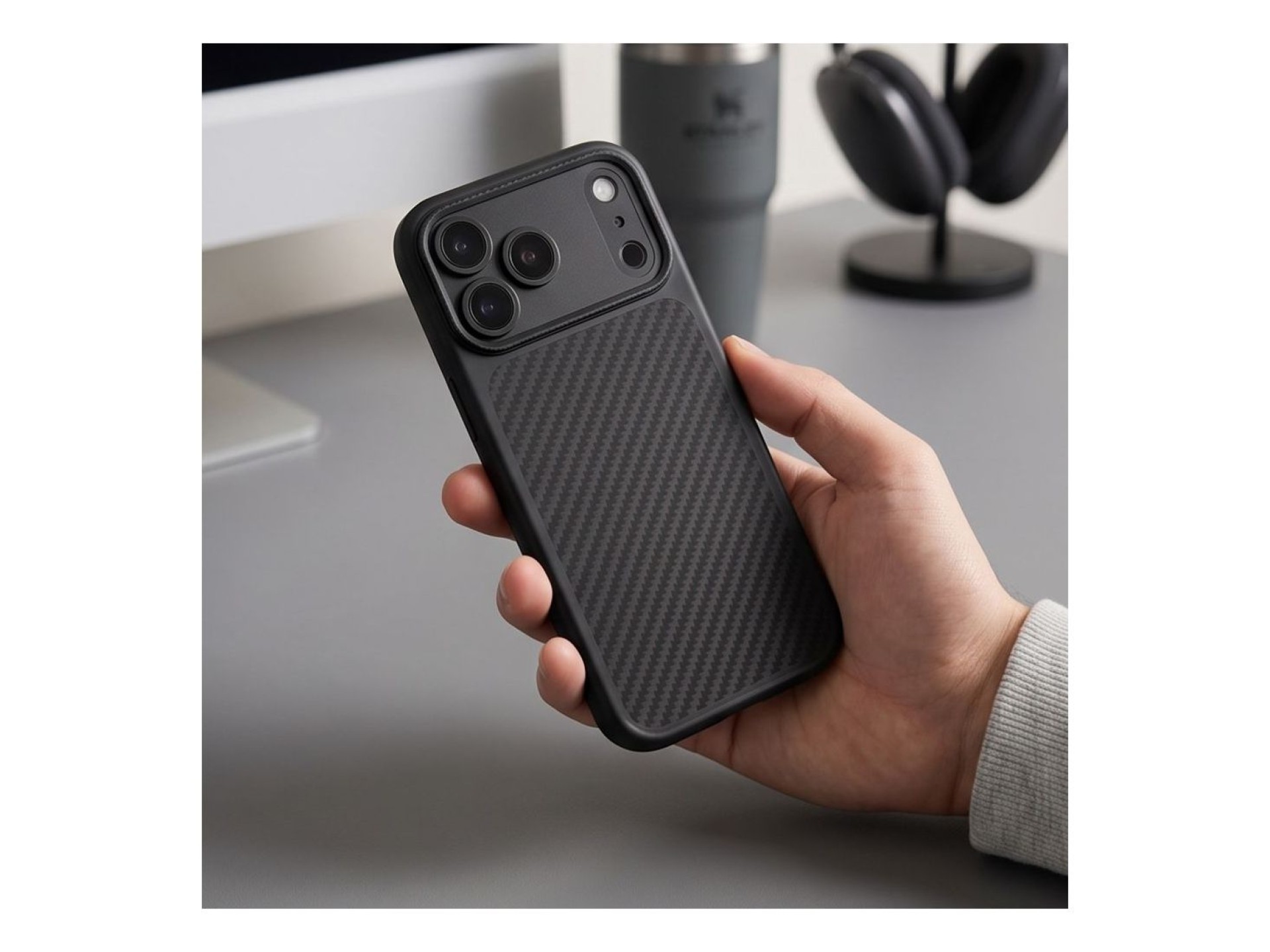 Funda Tech-Protect MagCam MagSafe Carbon para iPhone 18 Pro / 17 Pro - Negra