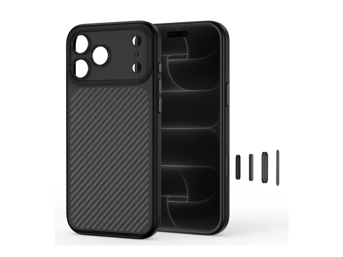 Funda Tech-Protect MagCam MagSafe Carbon para iPhone 18 Pro / 17 Pro - Negra
