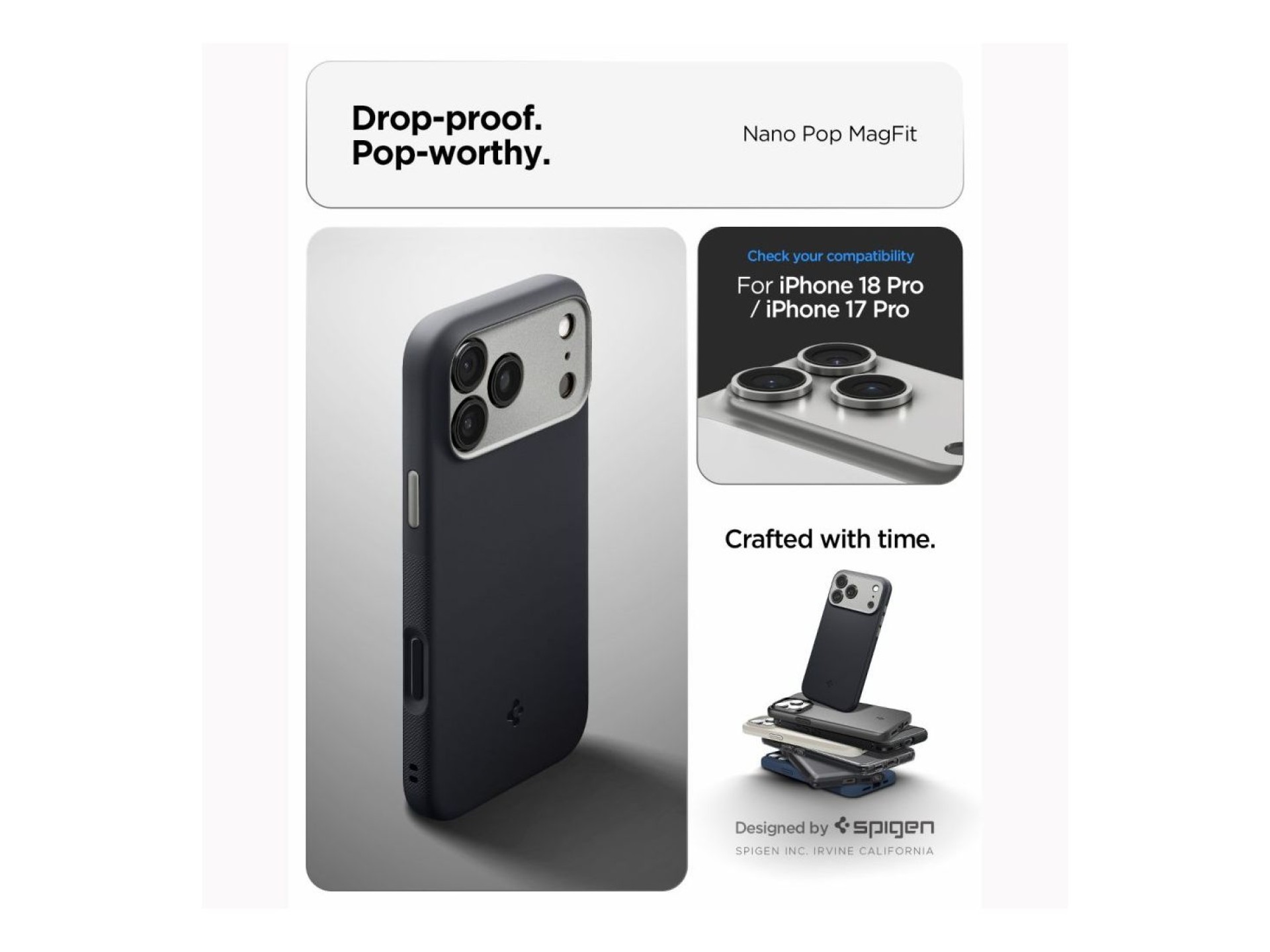 Capa Spigen Nano Pop MagSafe para iPhone 18 Pro Max / 17 Pro Max - Preta