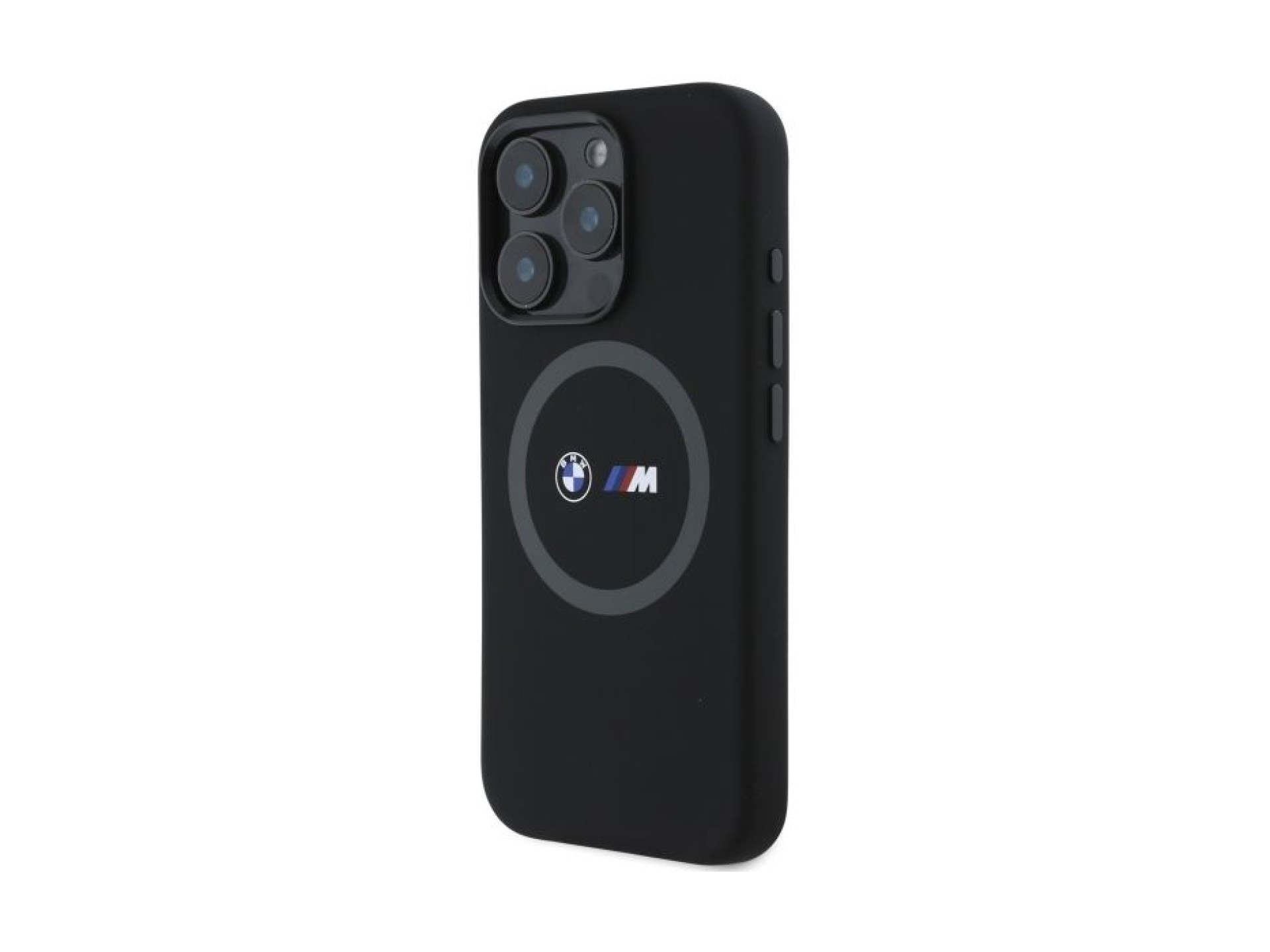 BMW M Silicone Printed Ring MagSafe Case for iPhone 16 Pro Max - Black