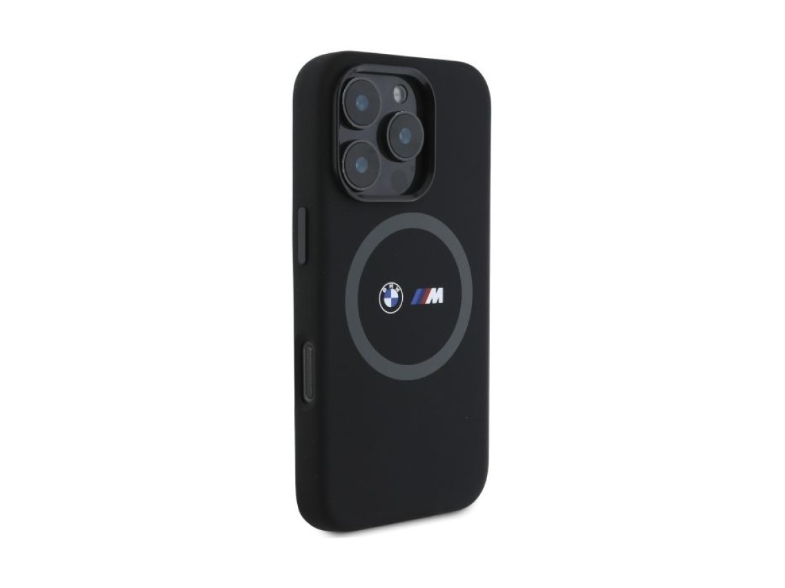 BMW M Silicone Printed Ring MagSafe Case for iPhone 16 Pro Max - Black