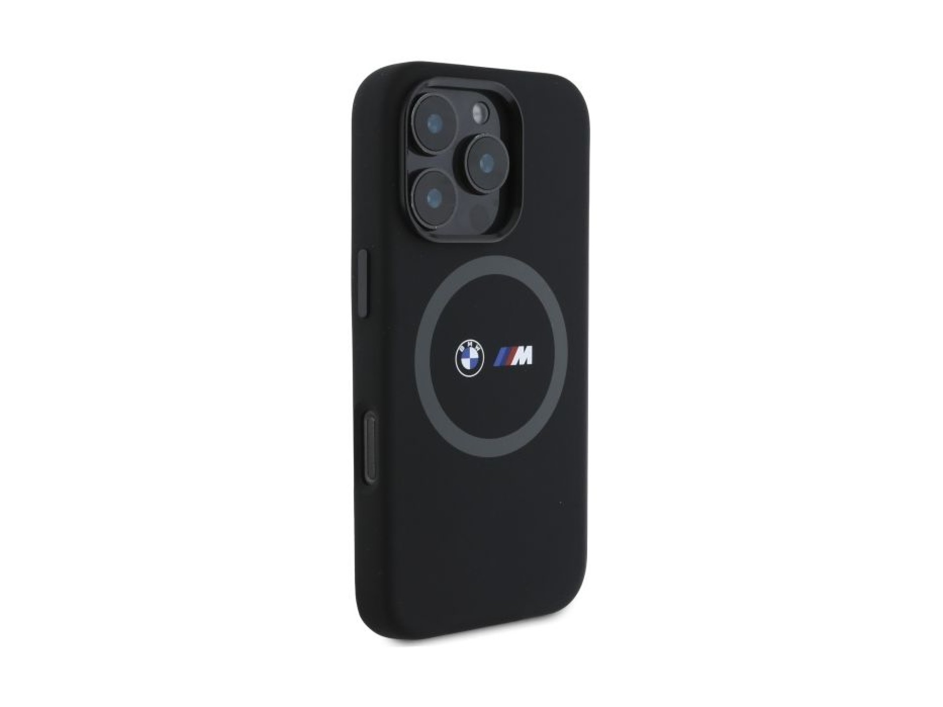BMW M Silicone Printed Ring MagSafe Case for iPhone 16 Pro Max - Black