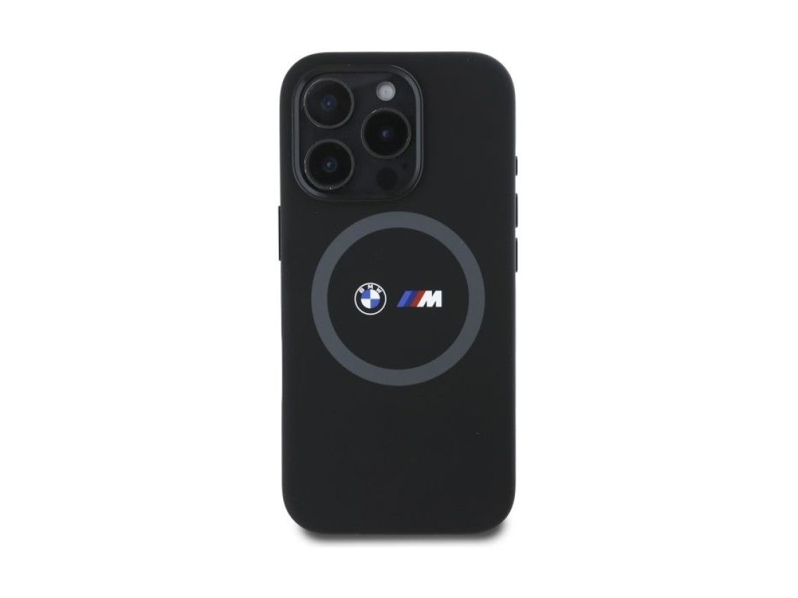 BMW M Silicone Printed Ring MagSafe Case for iPhone 16 Pro Max - Black