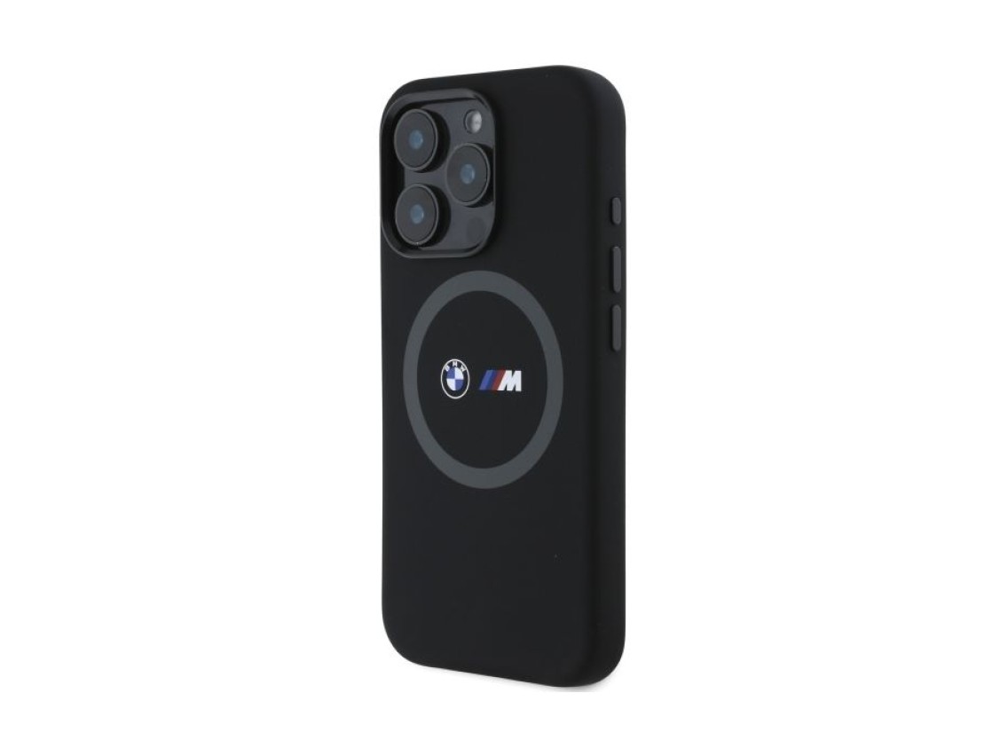 BMW M Silicone Printed Ring MagSafe Case for iPhone 16 Pro Max - Black
