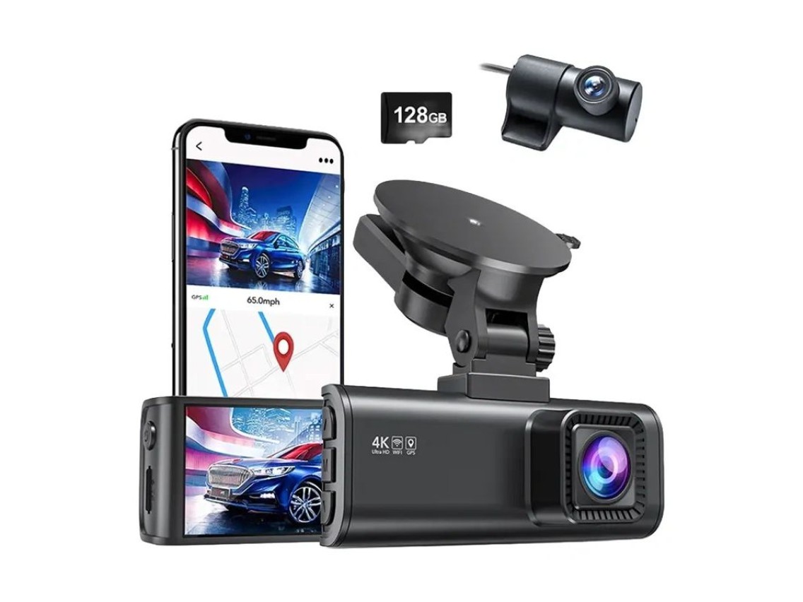 Câmara automóvel REDTIGER F7NP WiFi 4K + 1080p 128GB