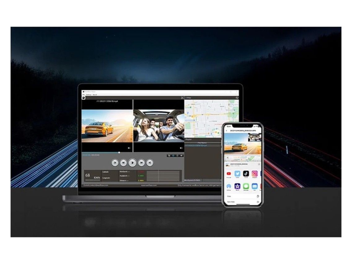 WOLFBOX i17 WiFi 4K + 2.5K 64GB Dash Cam