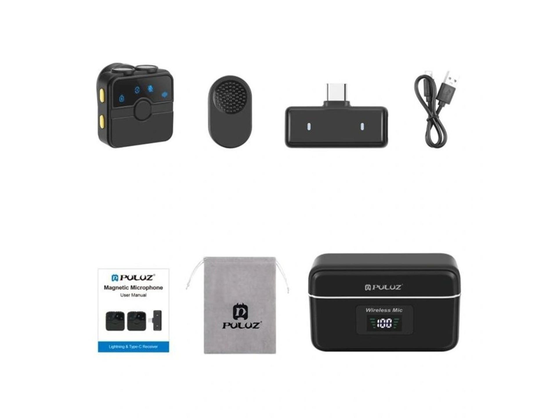 Microfone de lapela Puluz SmartLink WS300