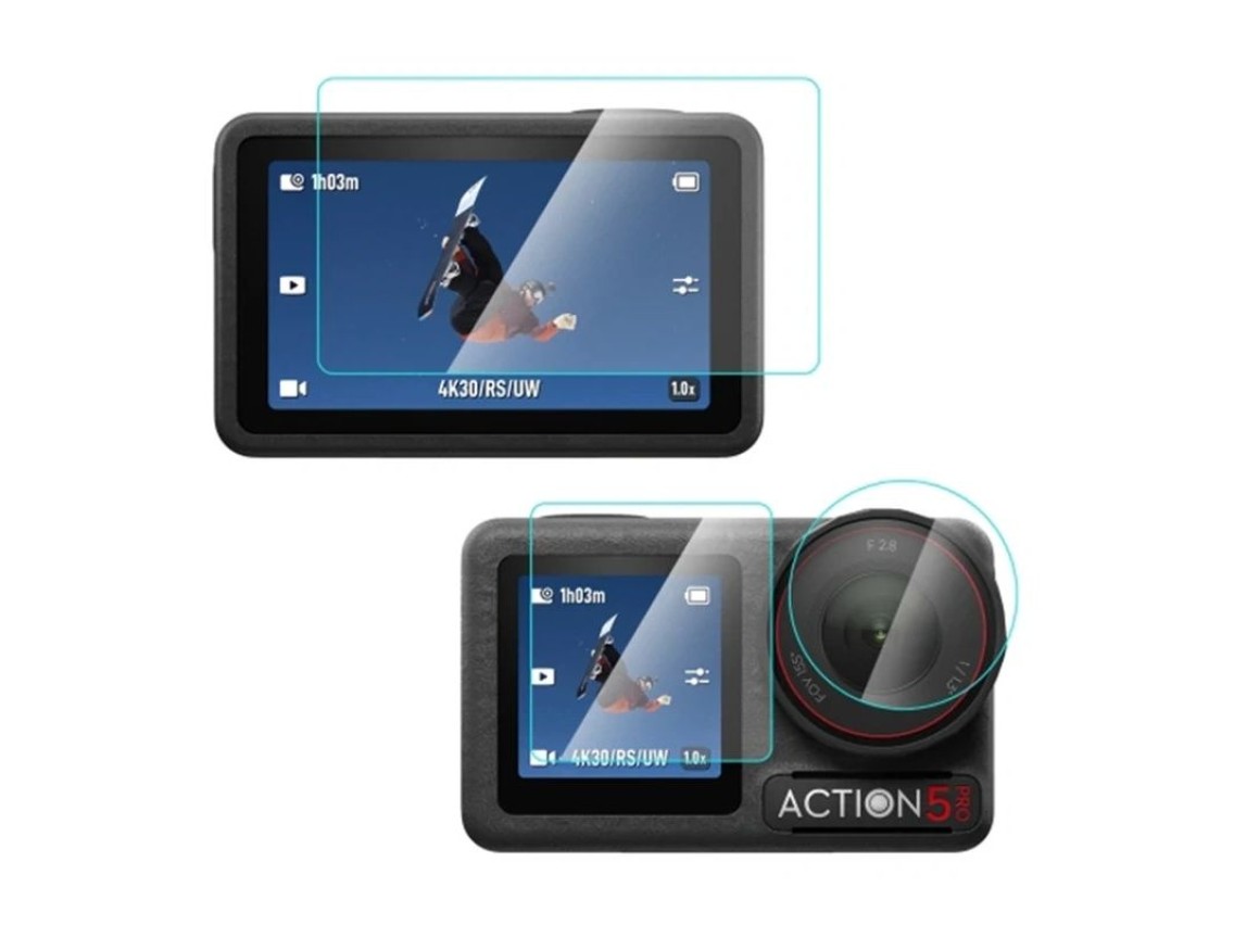 Puluz Tempered Glass for DJI Osmo Action 5 Pro (Clear)