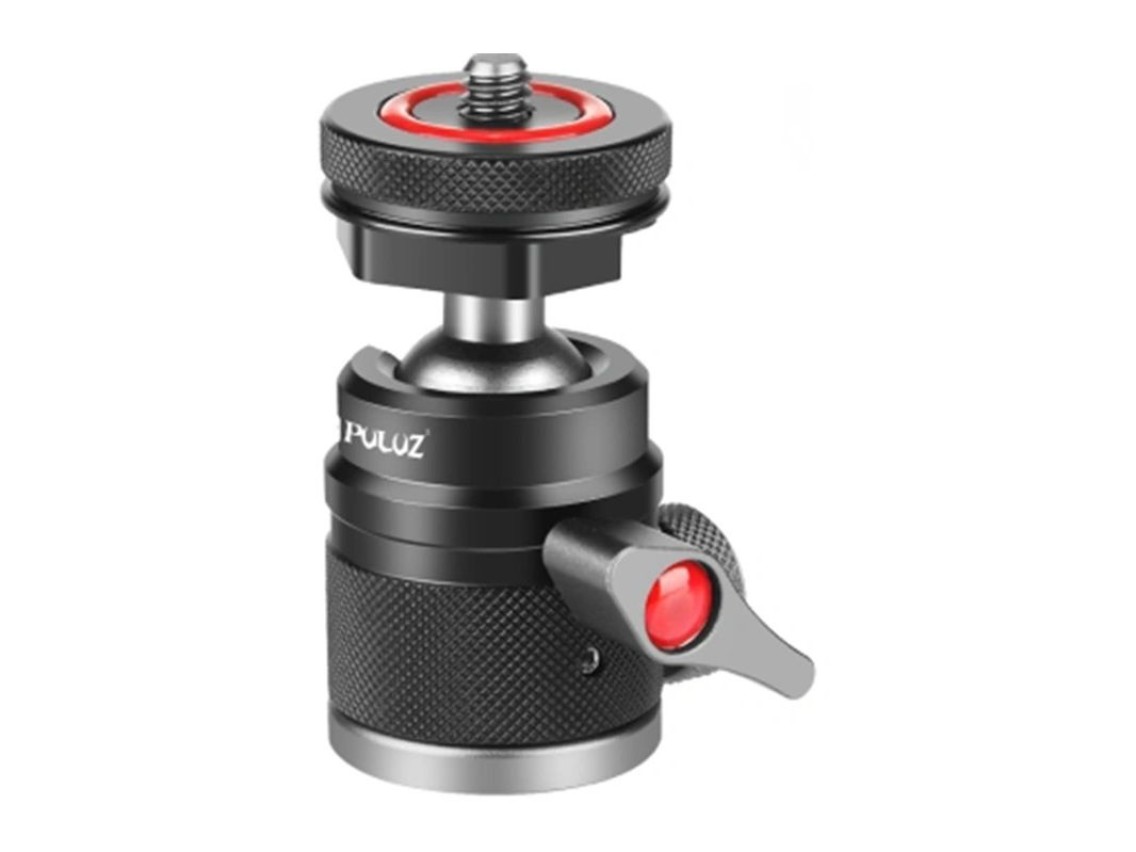 Puluz aluminum alloy ball head with cold shoe mount (black)