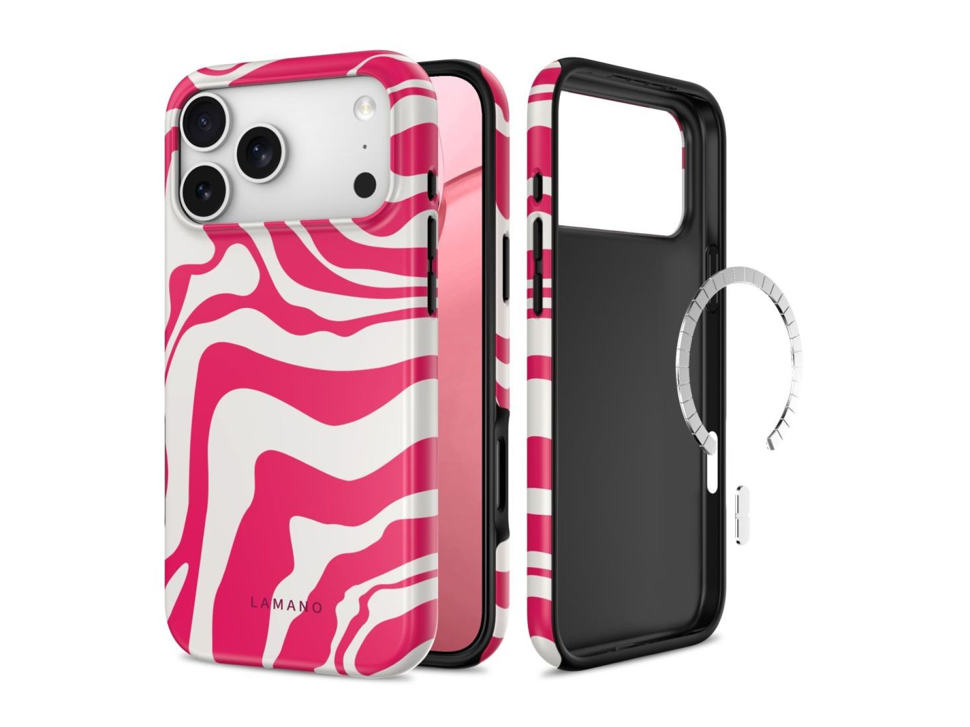 Tech-Protect Lamano MagSafe Case for iPhone 18 Pro / 17 Pro - Pink and White