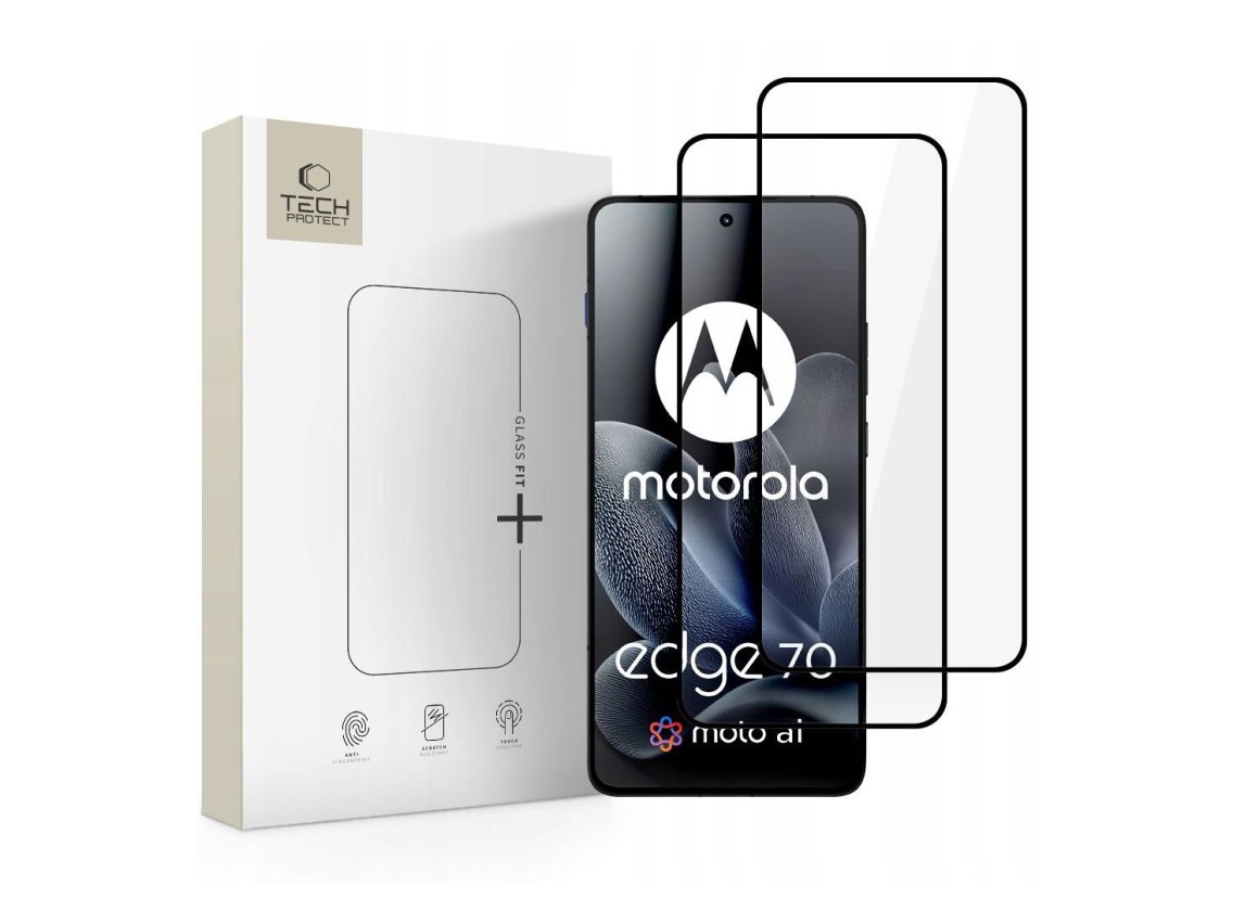 Tech-Protect Glass Fit+ 2-Pack Tempered Glass for Motorola Edge 70 5G - Black