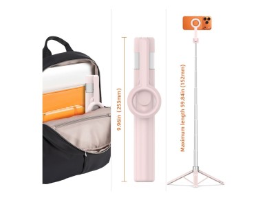 Tech-Protect L10S Bluetooth Selfie Stick - Pink Gray Tech-Protect L10S Bluetooth Selfie Stick - Pink Gray