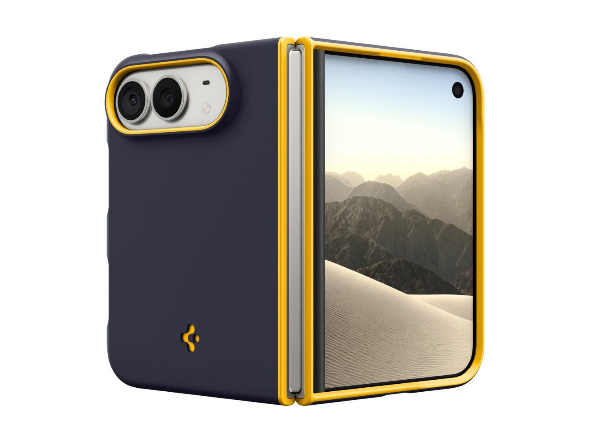 Capa Spigen Nano Pop MagSafe para iPhone Duo - Azul Marinho e Amarelo