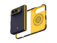 Capa Spigen Nano Pop MagSafe para iPhone Duo - Azul Marinho e Amarelo Capa Spigen Nano Pop MagSafe para iPhone Duo - Azul Marinho e Amarelo
