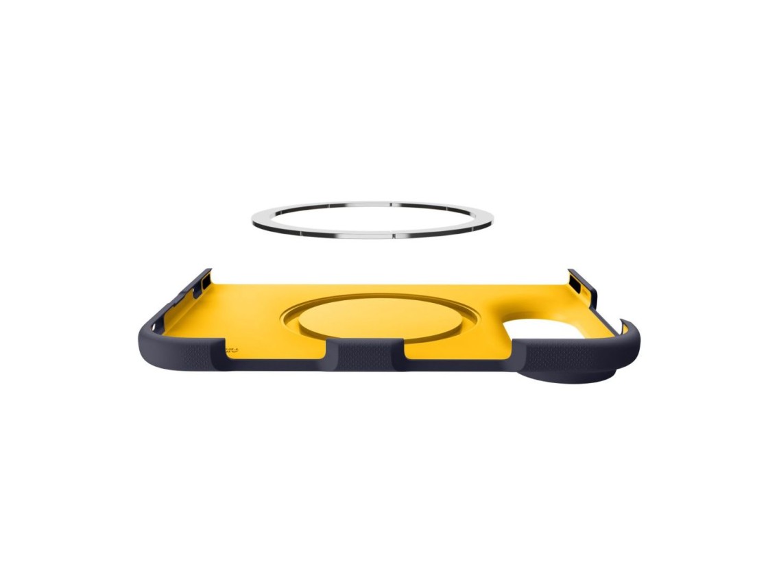 Capa Spigen Nano Pop MagSafe para iPhone Duo - Azul Marinho e Amarelo
