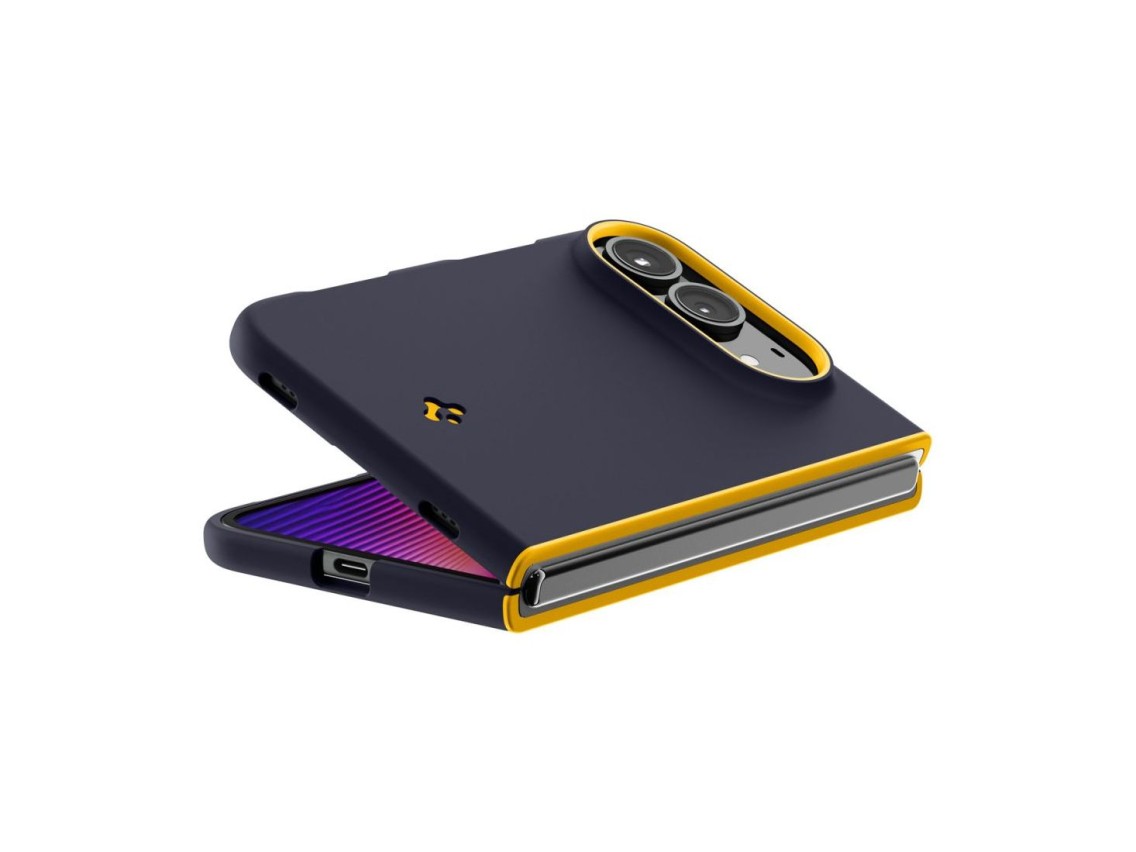 Capa Spigen Nano Pop MagSafe para iPhone Duo - Azul Marinho e Amarelo