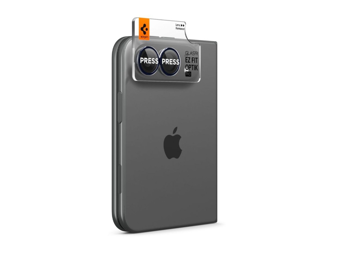 Protetor de ecrã de vidro temperado Spigen Optik Pro Glas.tR EZ Fit para câmara do iPhone Duo (2 uni
