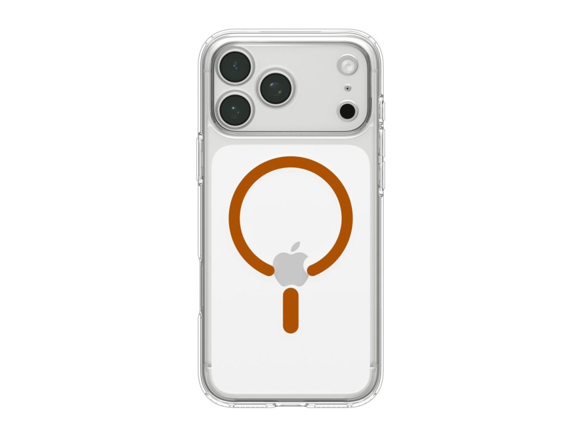 Capa Spigen Ultra Hybrid Mag MagSafe para iPhone 18 Pro Max/17 Pro Max - Laranja Transparente