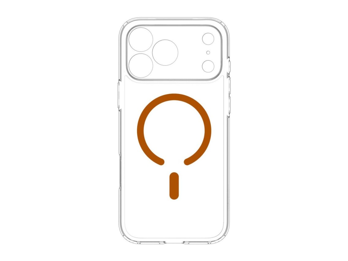 Capa Spigen Ultra Hybrid Mag MagSafe para iPhone 18 Pro Max/17 Pro Max - Laranja Transparente
