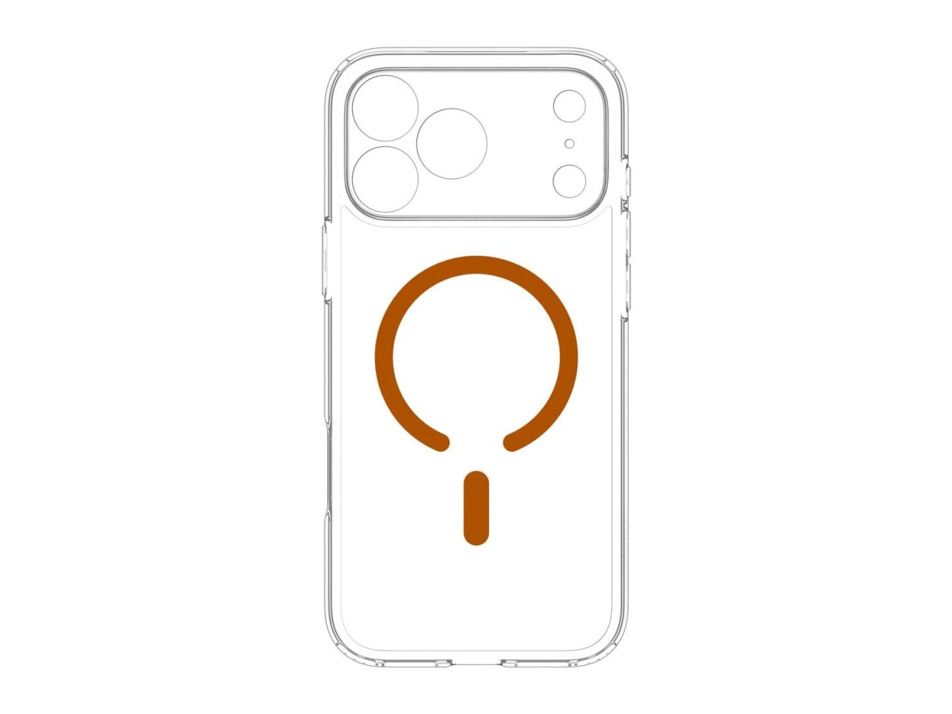 Capa Spigen Ultra Hybrid Mag MagSafe para iPhone 18 Pro Max/17 Pro Max - Laranja Transparente