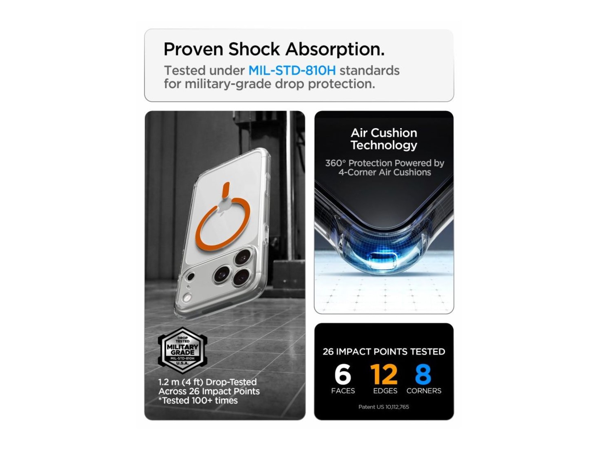 Capa Spigen Ultra Hybrid Mag MagSafe para iPhone 18 Pro Max/17 Pro Max - Laranja Transparente