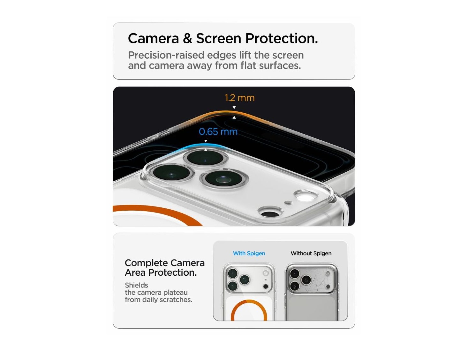 Capa Spigen Ultra Hybrid Mag MagSafe para iPhone 18 Pro Max/17 Pro Max - Laranja Transparente