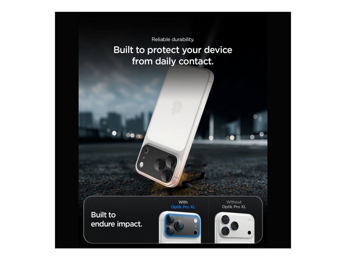Protetor de ecr� de vidro temperado Spigen Optik Pro XL Glas.tR EZ Fit para c�mara do iPhone 18 Pro 
