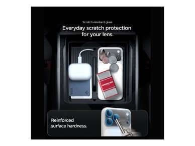 Protector de pantalla de cristal templado Spigen Optik Pro XL Glas.tR EZ Fit para c�mara de iPhone 1