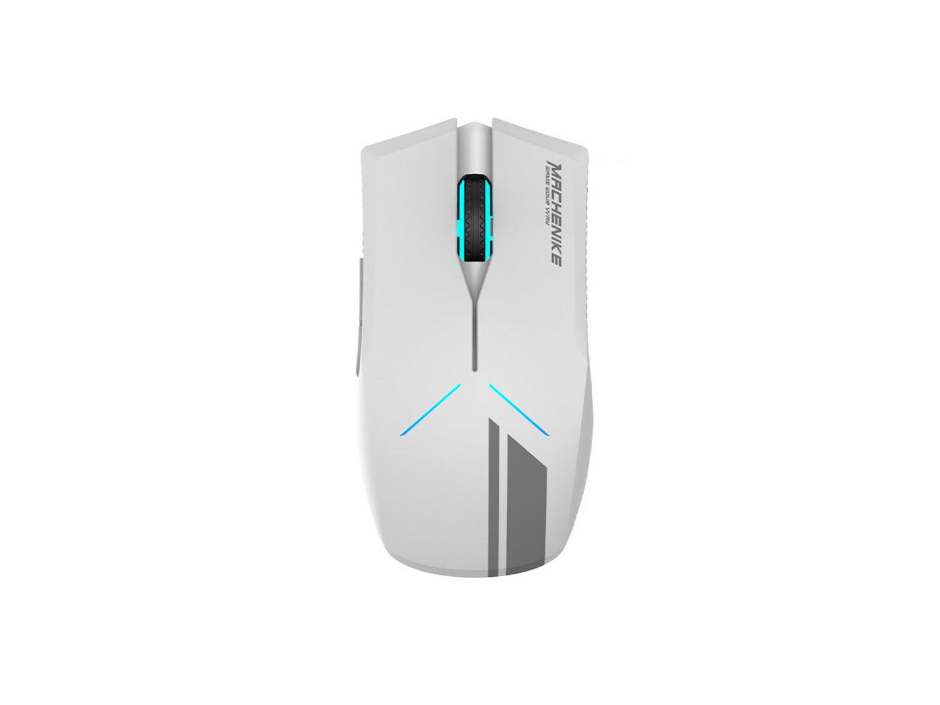Rato Gamer Sem Fios Machenike M721 10000 DPI com Retroiluminação RGB - Branco