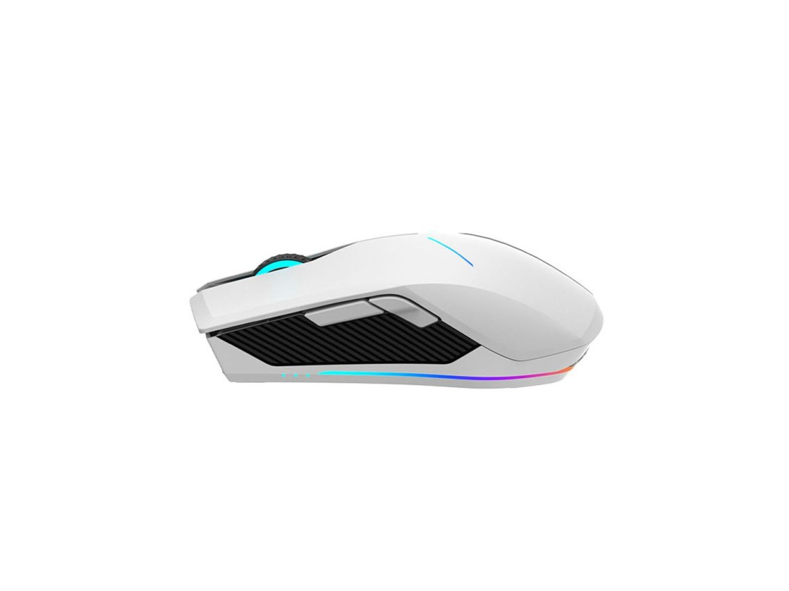 Rato Gamer Sem Fios Machenike M721 10000 DPI com Retroiluminação RGB - Branco