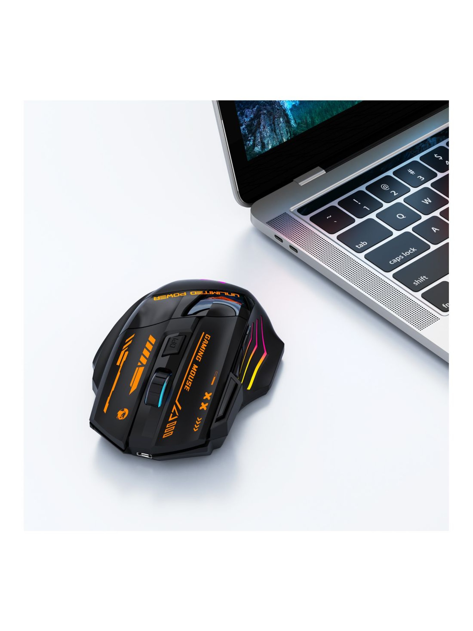 Rato Gamer Óptico Sem Fios Wozinsky WMGB-1179 com Bateria Recarregável Integrada, 3200 DPI e Retroil
