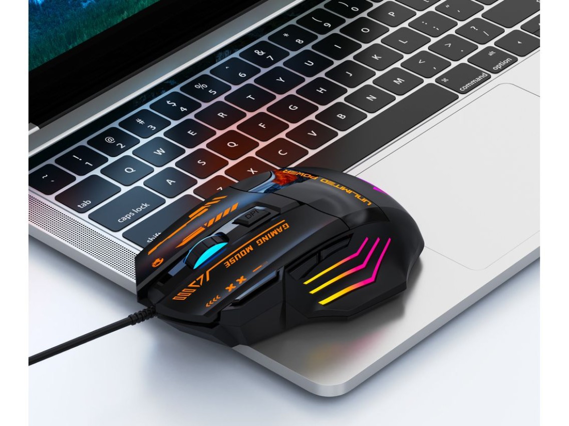 Wozinsky WMGK-1179W Wired Optical Gaming Mouse 7200 DPI with Backlight - Black