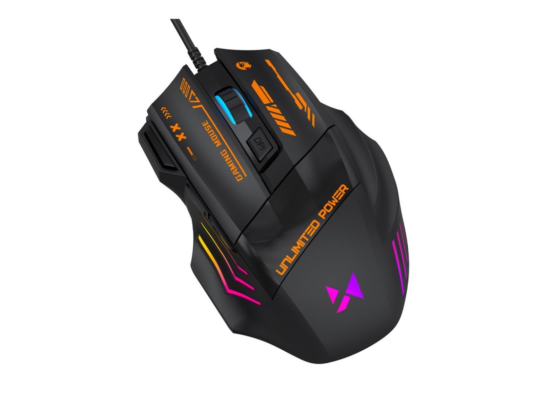 Wozinsky WMGK-1179W Wired Optical Gaming Mouse 7200 DPI with Backlight - Black