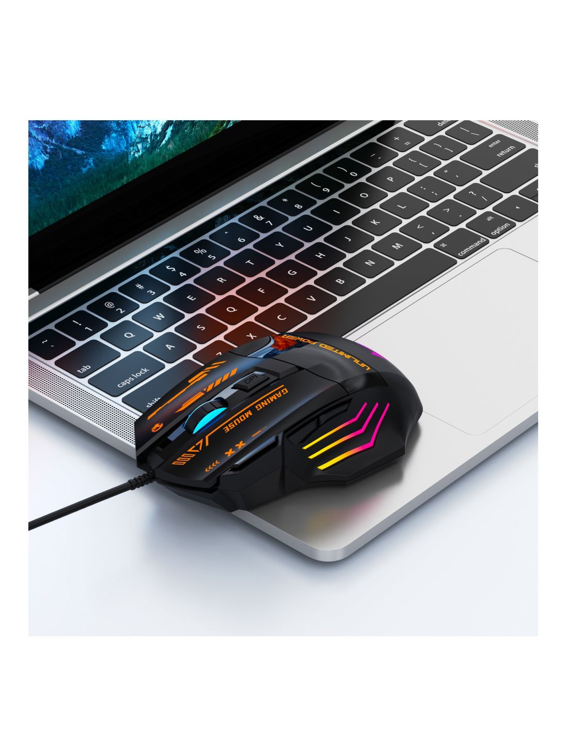 Wozinsky WMGK-1179W Wired Optical Gaming Mouse 7200 DPI with Backlight - Black