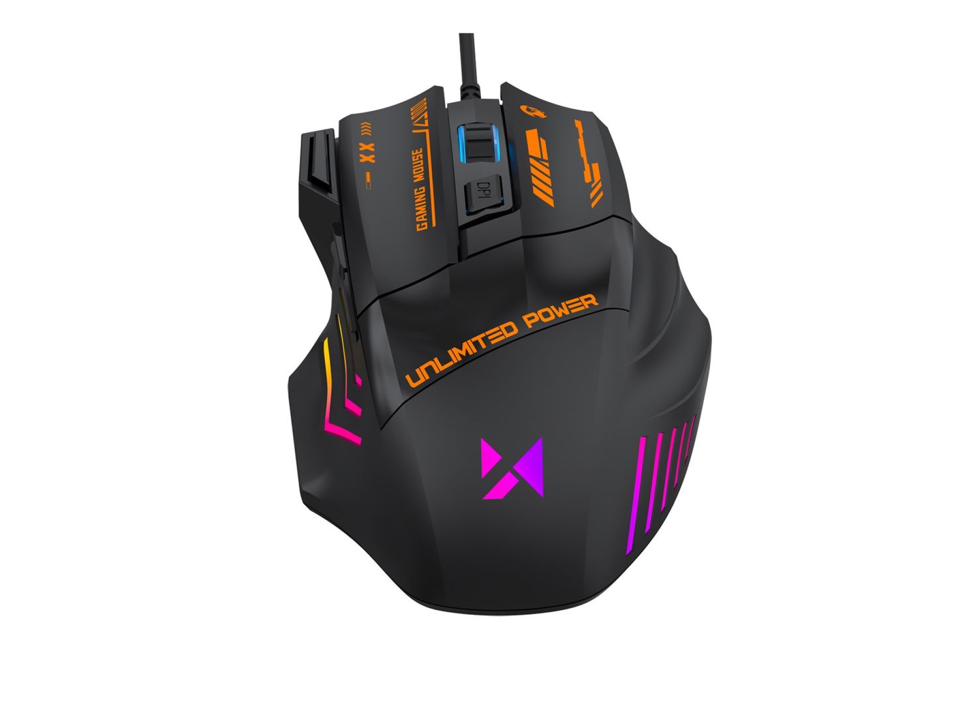 Rato Gamer Óptico com Fio Wozinsky WMGK-1179W 7200 DPI com Retroiluminação - Preto