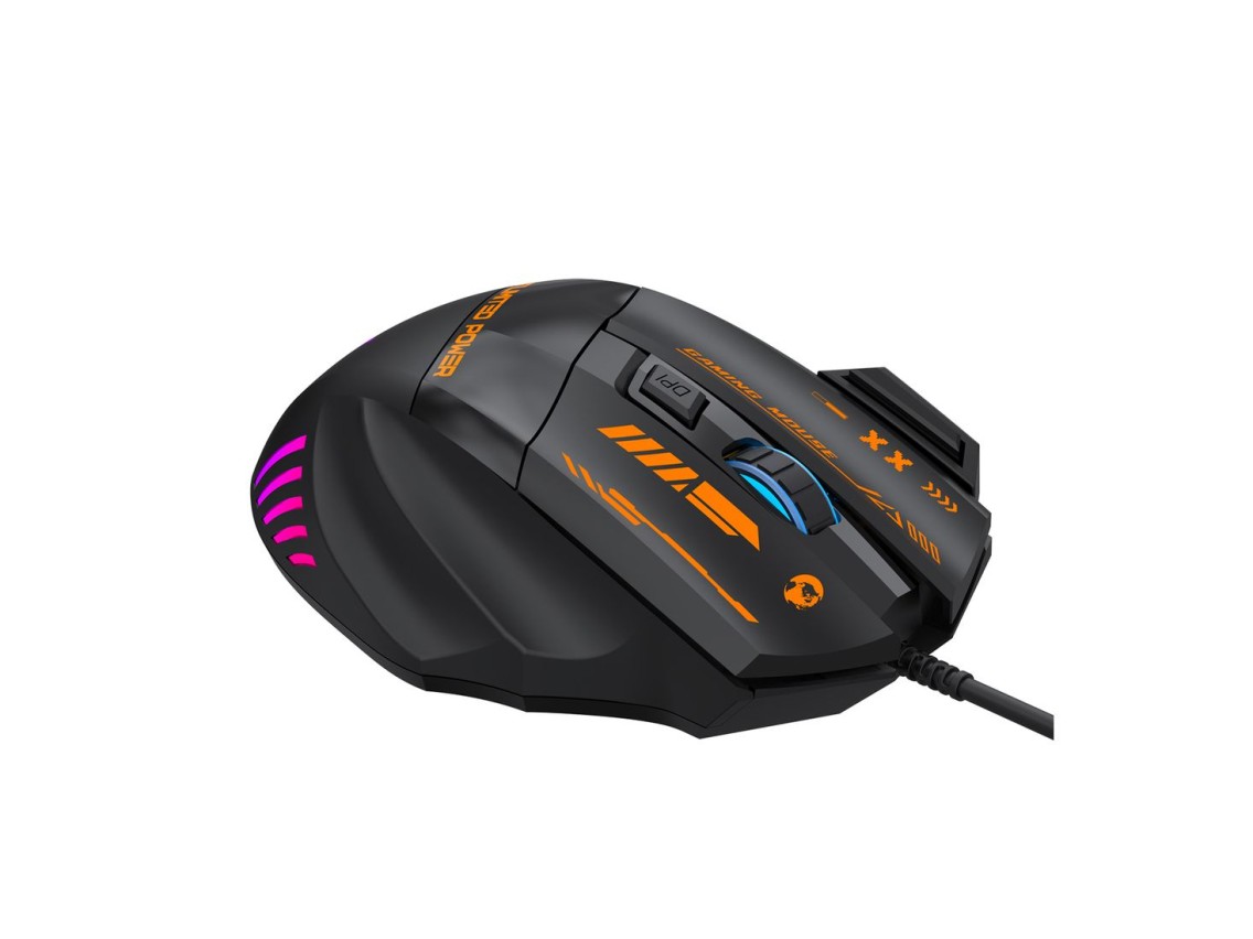 Wozinsky WMGK-1179W Wired Optical Gaming Mouse 7200 DPI with Backlight - Black