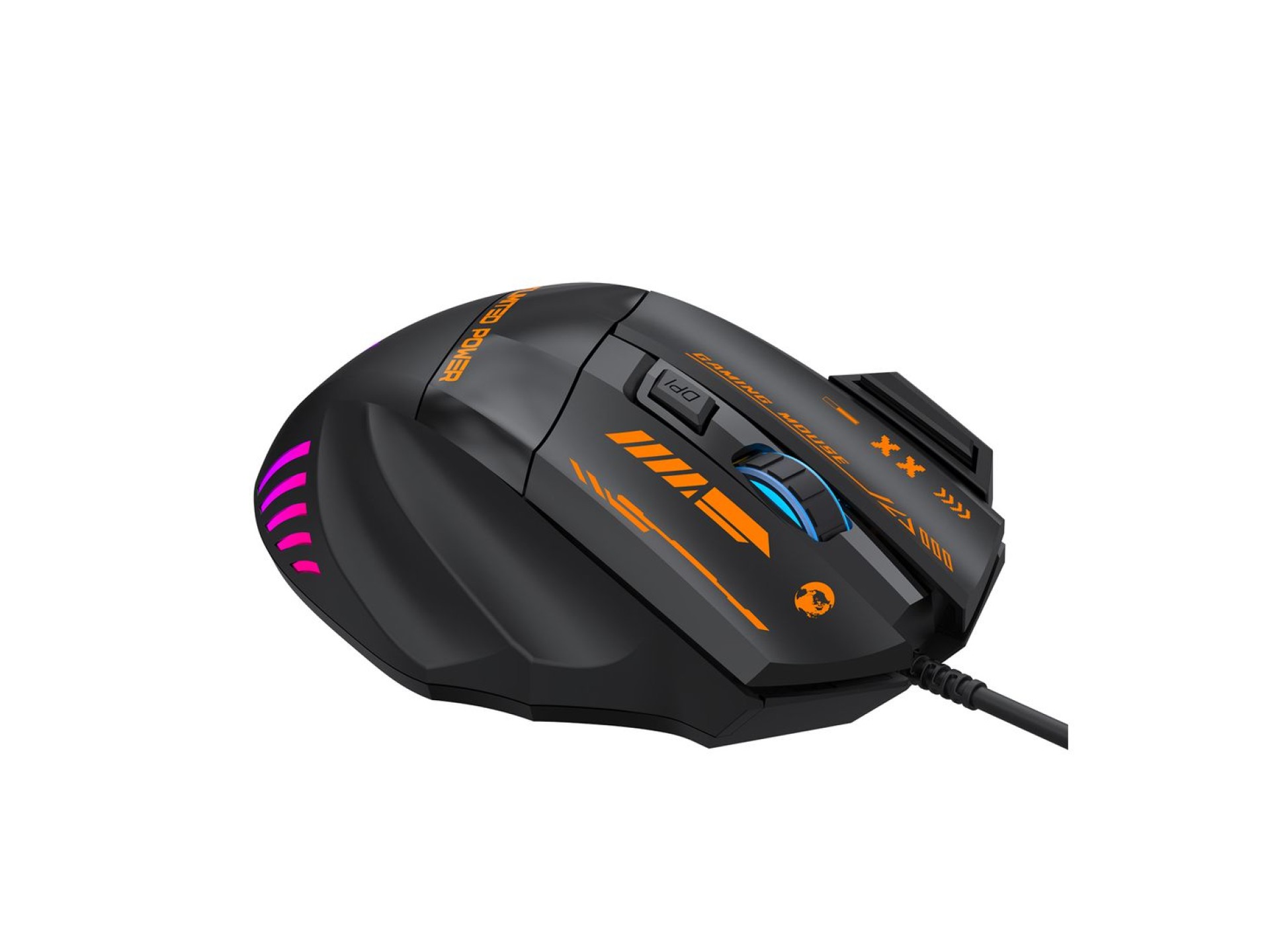 Rato Gamer Óptico com Fio Wozinsky WMGK-1179W 7200 DPI com Retroiluminação - Preto