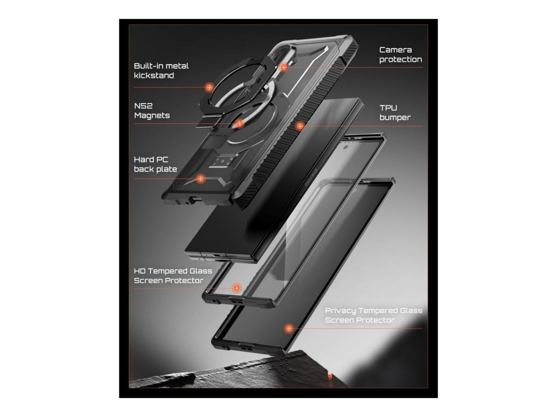 Conjunto de 2 capas Supcase UB Grip Mag MagSafe para Samsung Galaxy Z Fold 8 - Preto