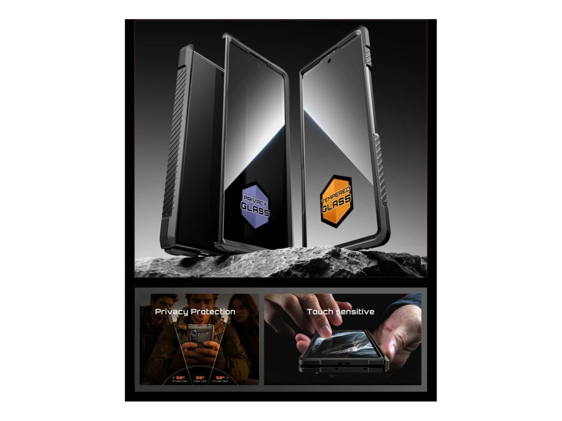 Conjunto de 2 capas Supcase UB Grip Mag MagSafe para Samsung Galaxy Z Fold 8 - Preto