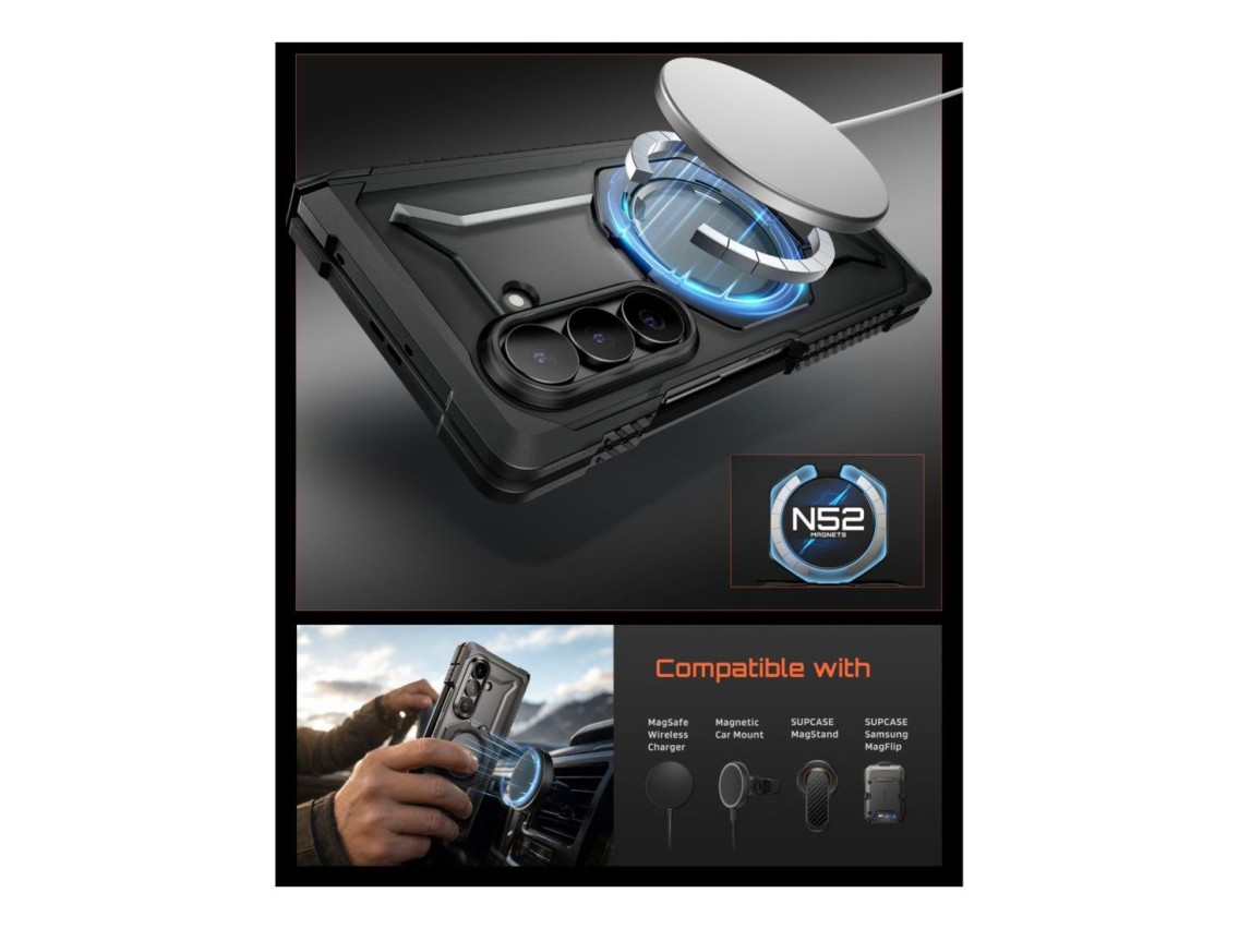 Conjunto de 2 capas Supcase UB Grip Mag MagSafe para Samsung Galaxy Z Fold 8 - Preto