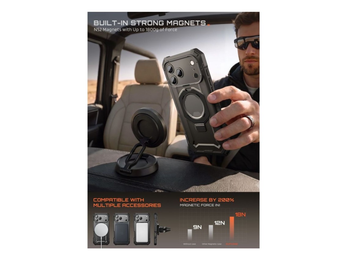 Supcase Grip Pro Mag MagSafe Case for iPhone 18 Pro / 17 Pro - Black