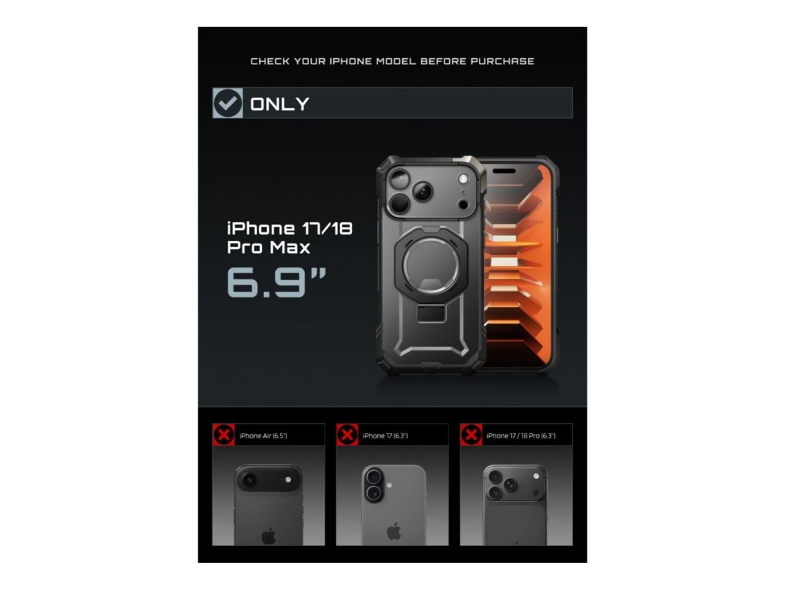 Capa Supcase UB Grip Mag MagSafe para iPhone 18 Pro Max / 17 Pro Max - Preta