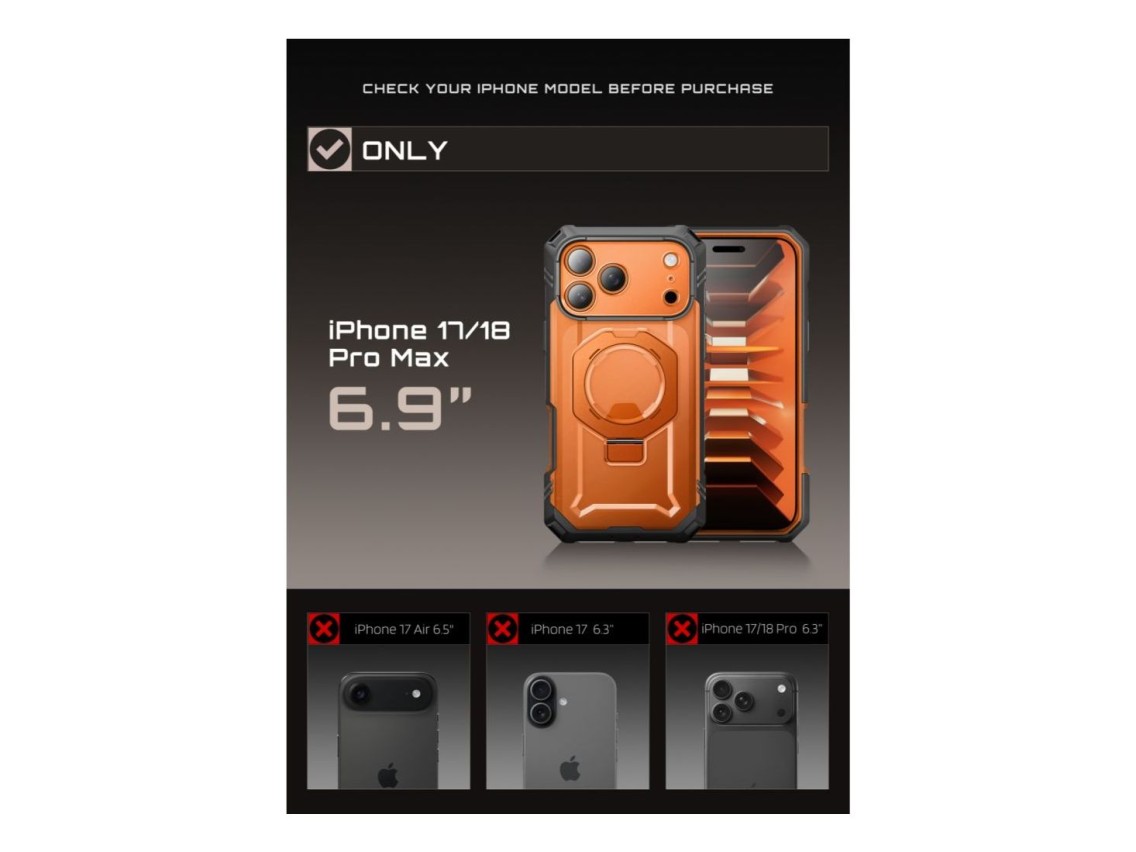 Funda Supcase Grip Pro Mag MagSafe para iPhone 18 Pro Max / 17 Pro Max - Naranja