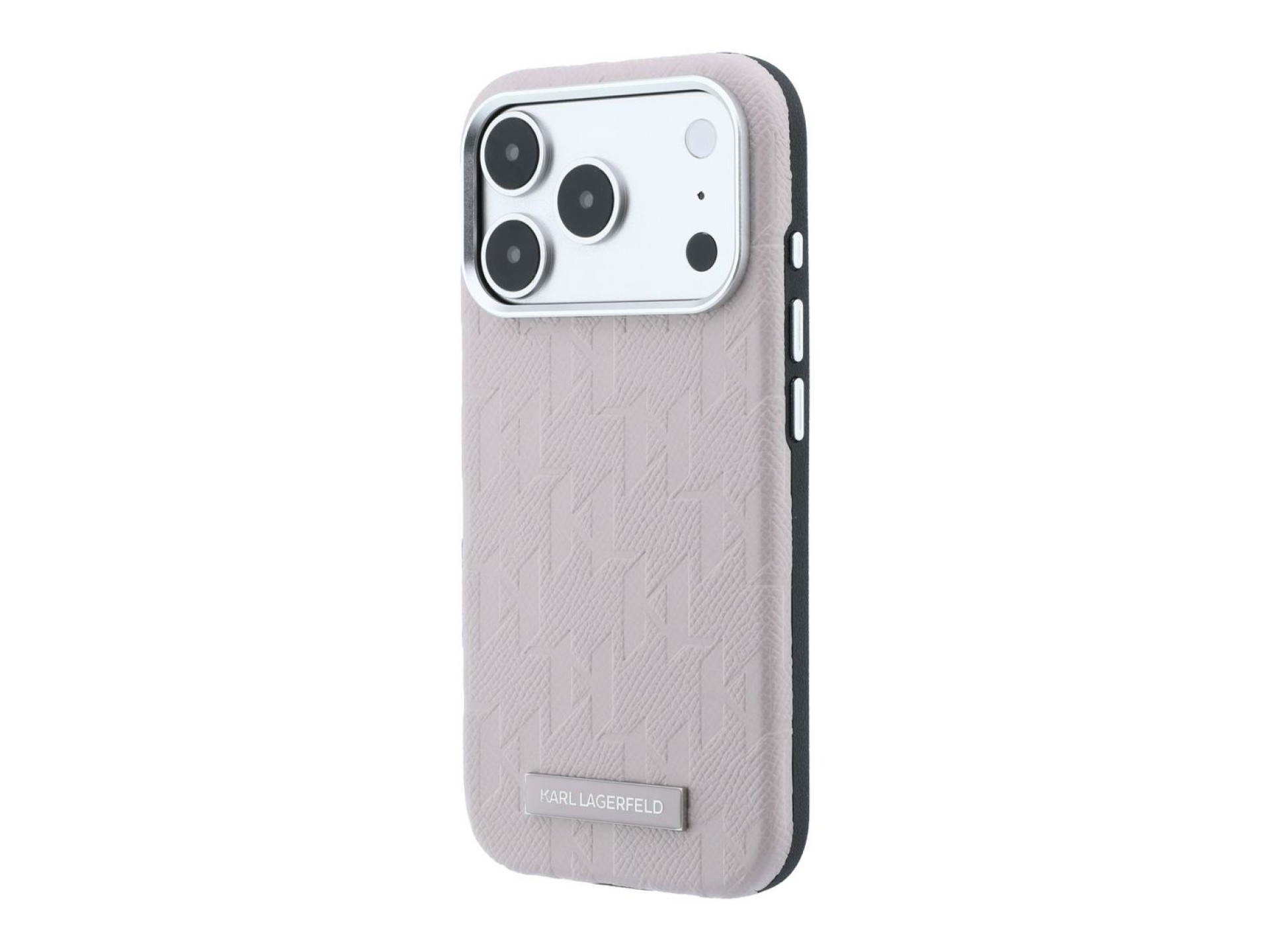 Karl Lagerfeld Grained Mono Resin Logo MagSafe Case for iPhone 17 Pro Max / 18 Pro Max - Pink