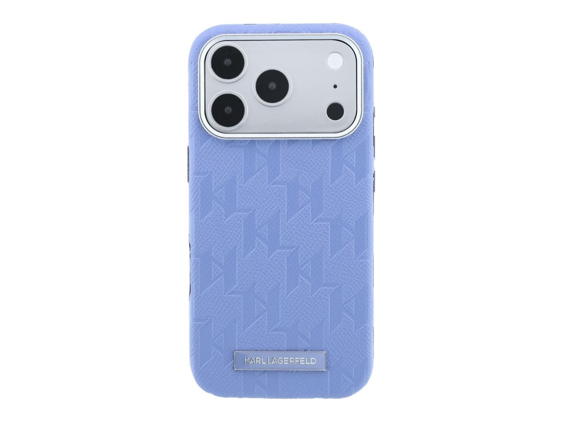 Karl Lagerfeld Grained Mono Resin Logo MagSafe Case for iPhone 17 Pro Max / 18 Pro Max - Light Blue